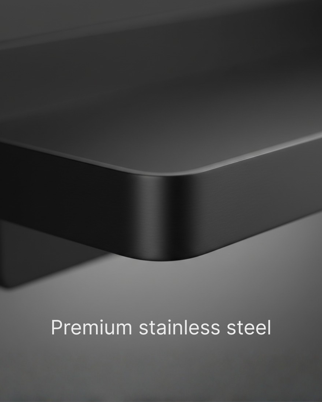 Close-up of a premium stainless steel surface with a subtle gradient.